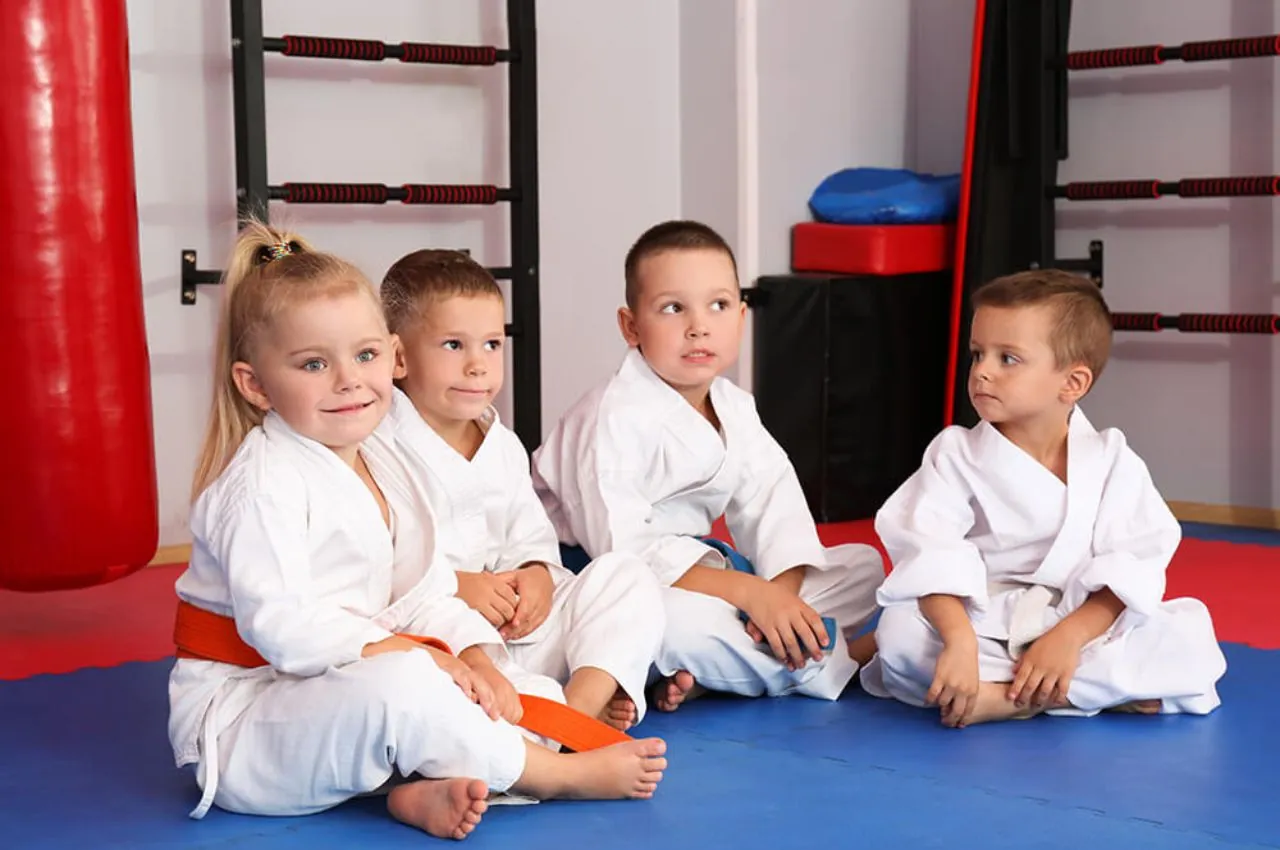 Kids learning patience through martial arts